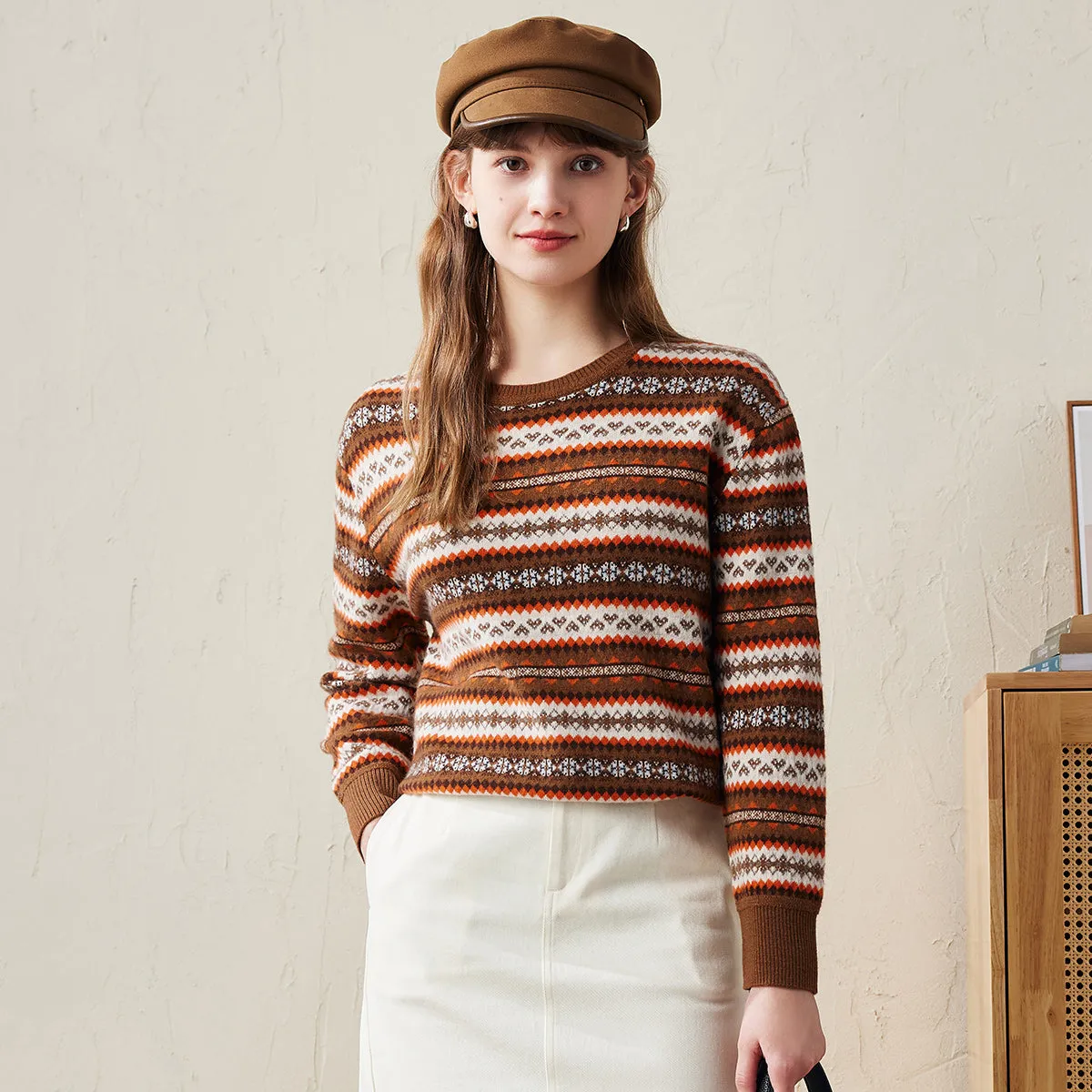 100% Wool Women's Cozy Fair Isle Sweater