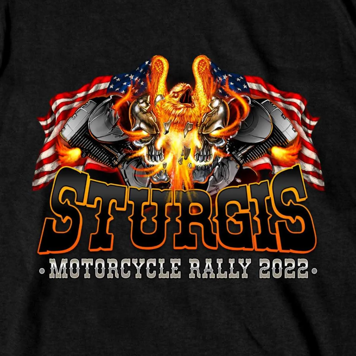 2022 Sturgis Web Exclusive SPB1037 Men's Black Eagle Explosion T Shirt