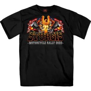 2022 Sturgis Web Exclusive SPB1037 Men's Black Eagle Explosion T Shirt