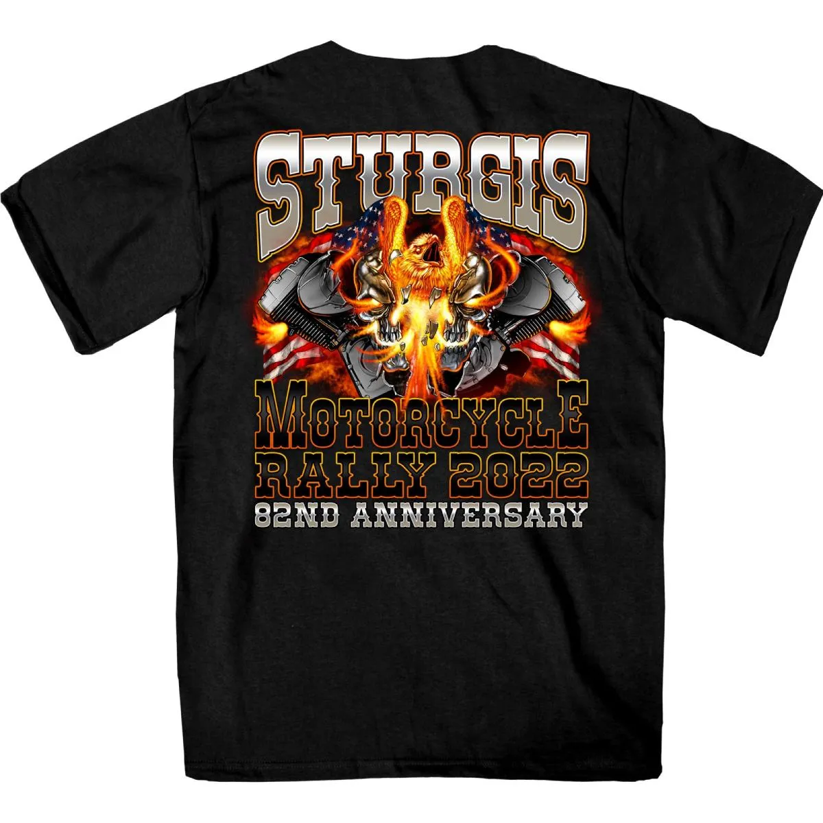 2022 Sturgis Web Exclusive SPB1037 Men's Black Eagle Explosion T Shirt