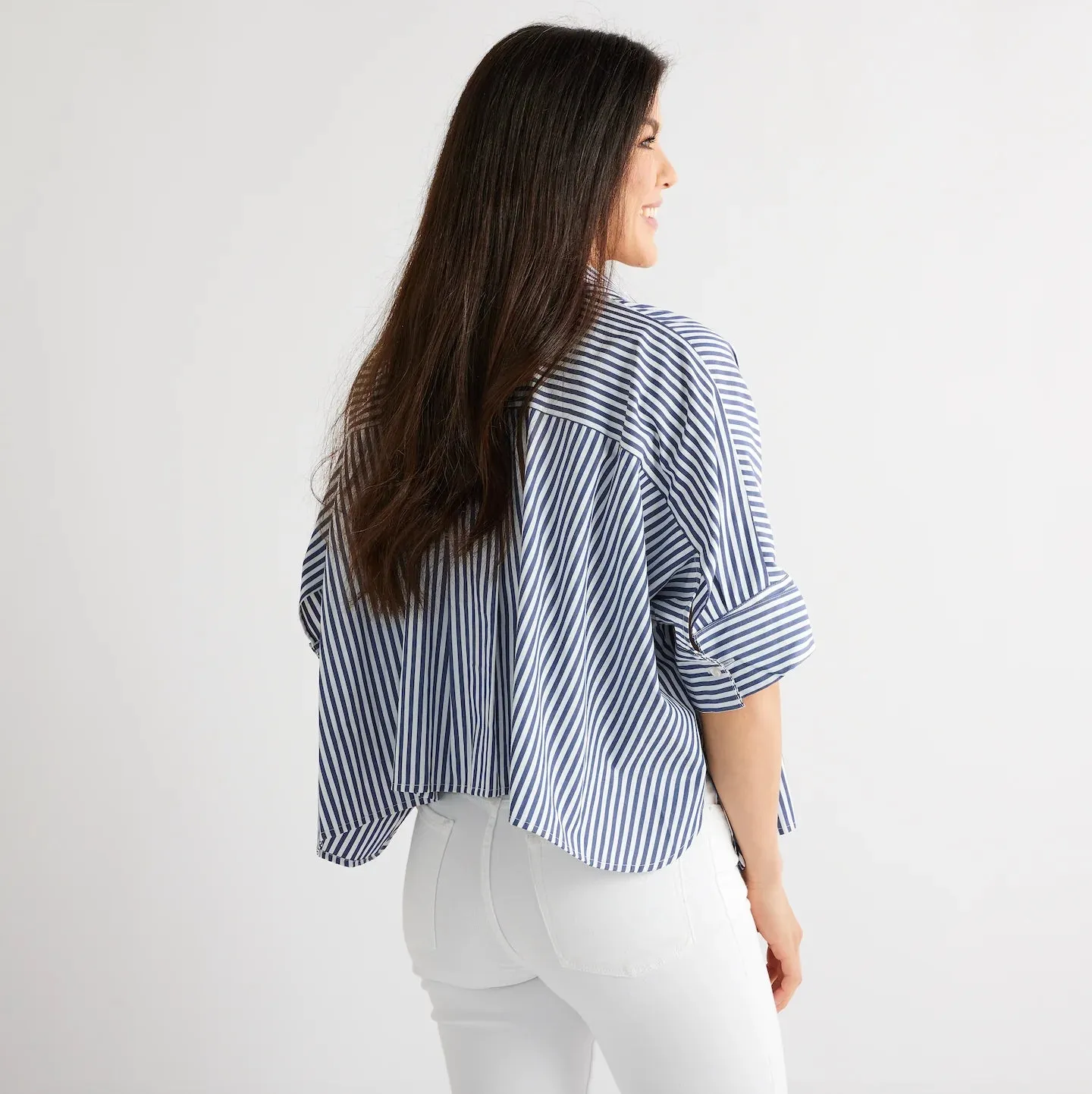 Abby Swing Top | Navy Stripe