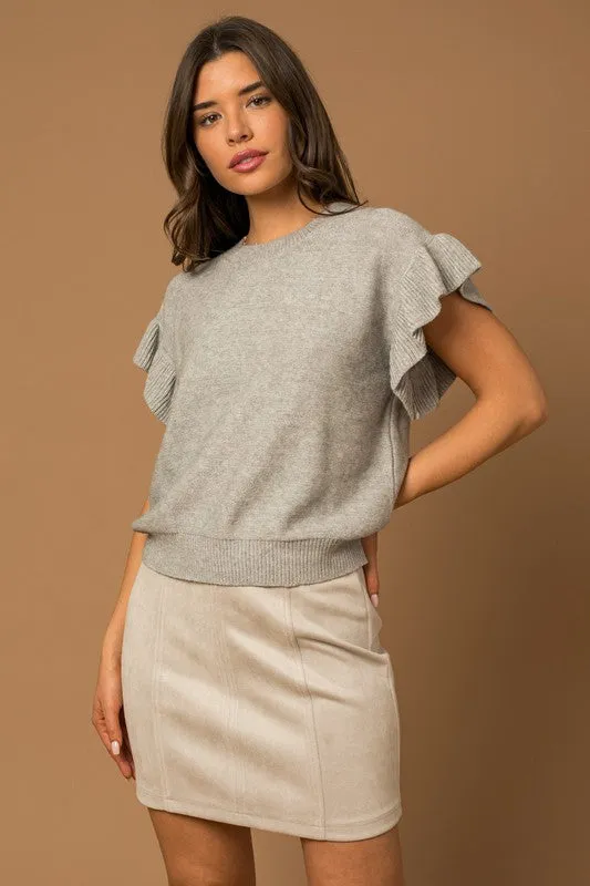 Adelaide Ruffle Sleeve Knit Top