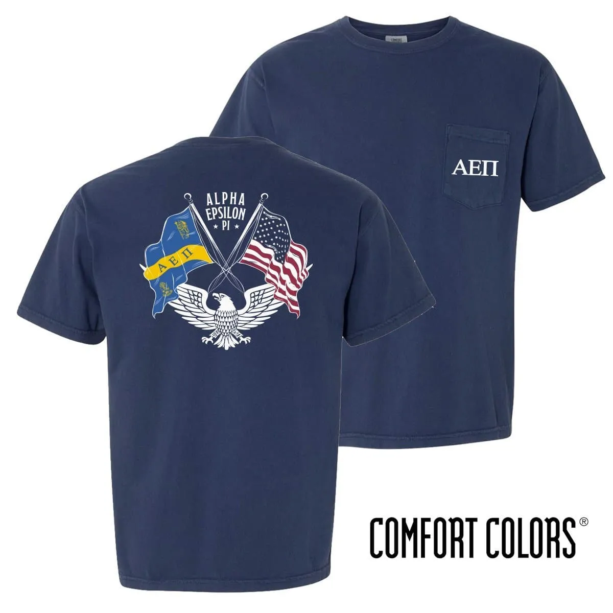 AEPi Comfort Colors Navy Patriot tee