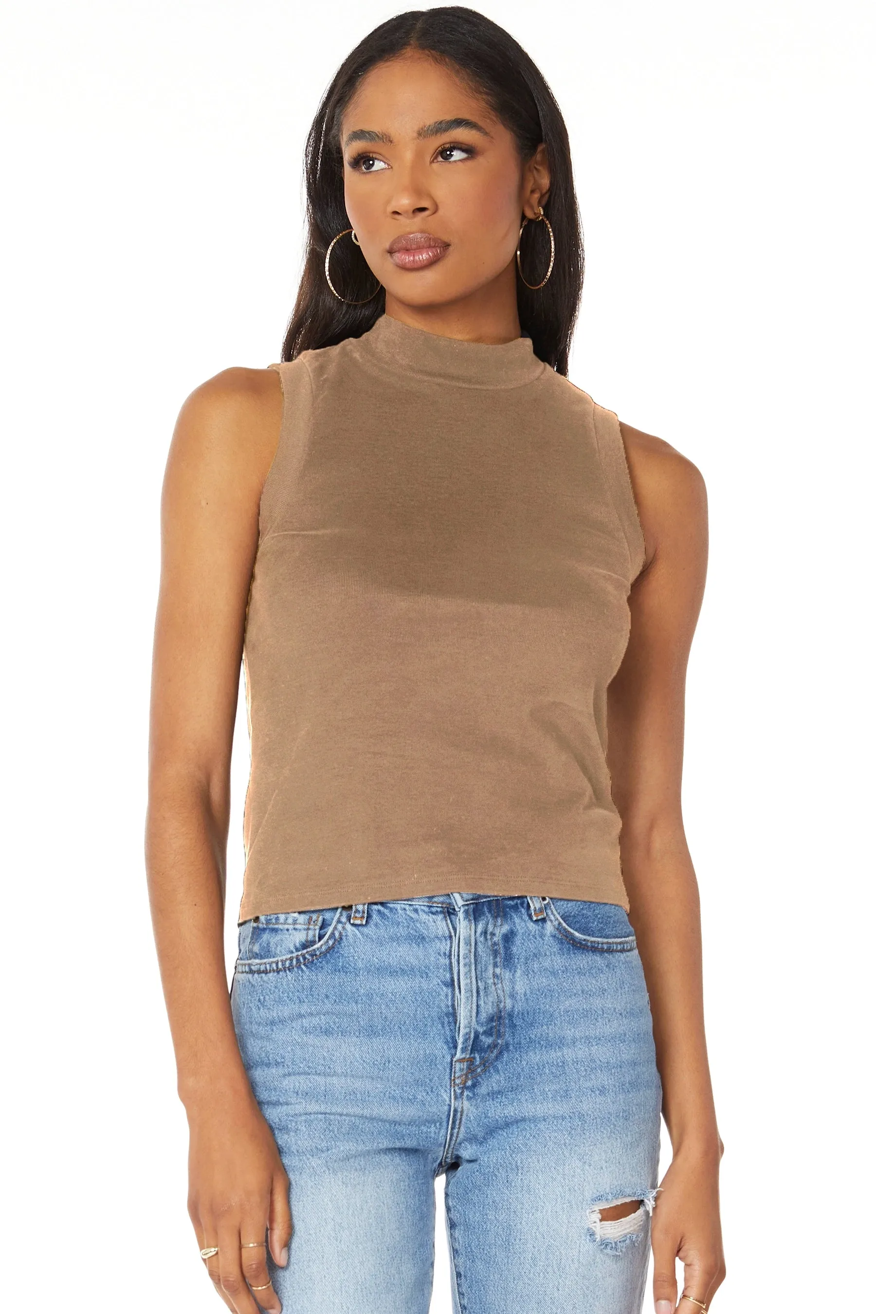 Bobi Sleeveless Turtleneck Tank