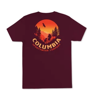 Columbia Men's Elevation Mountain Logo Graphic T-Shirt, Rich Wine, S