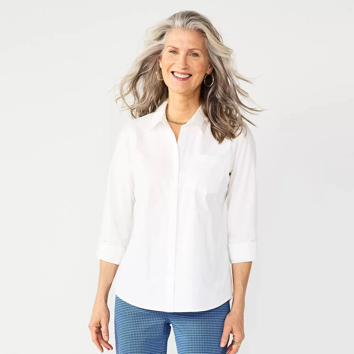 Croft & Barrow Women's Essential Comfort Croft & Barrow Stretch Shirt, White