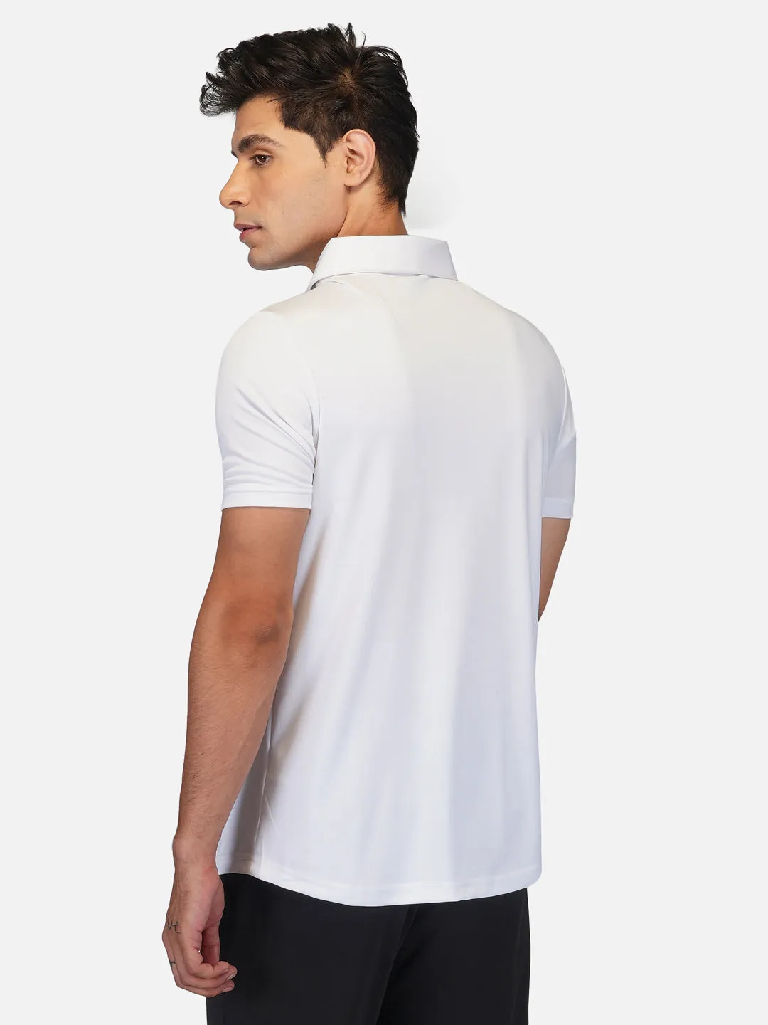 DriDOT White Zipper Polo T-Shirt RWM2024