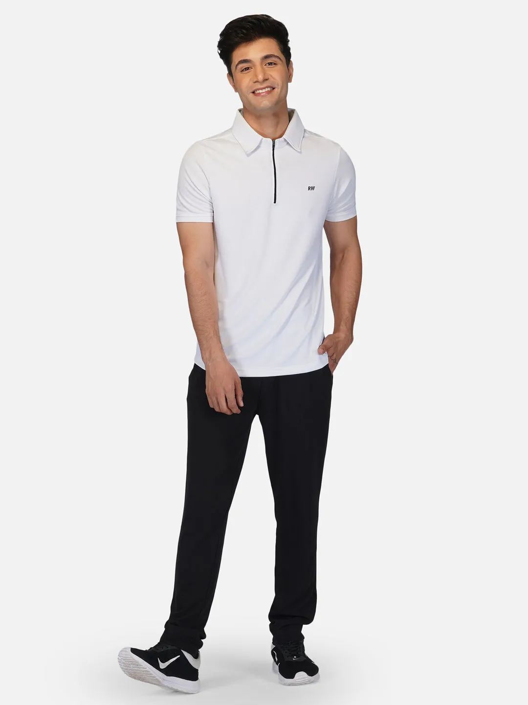 DriDOT White Zipper Polo T-Shirt RWM2024