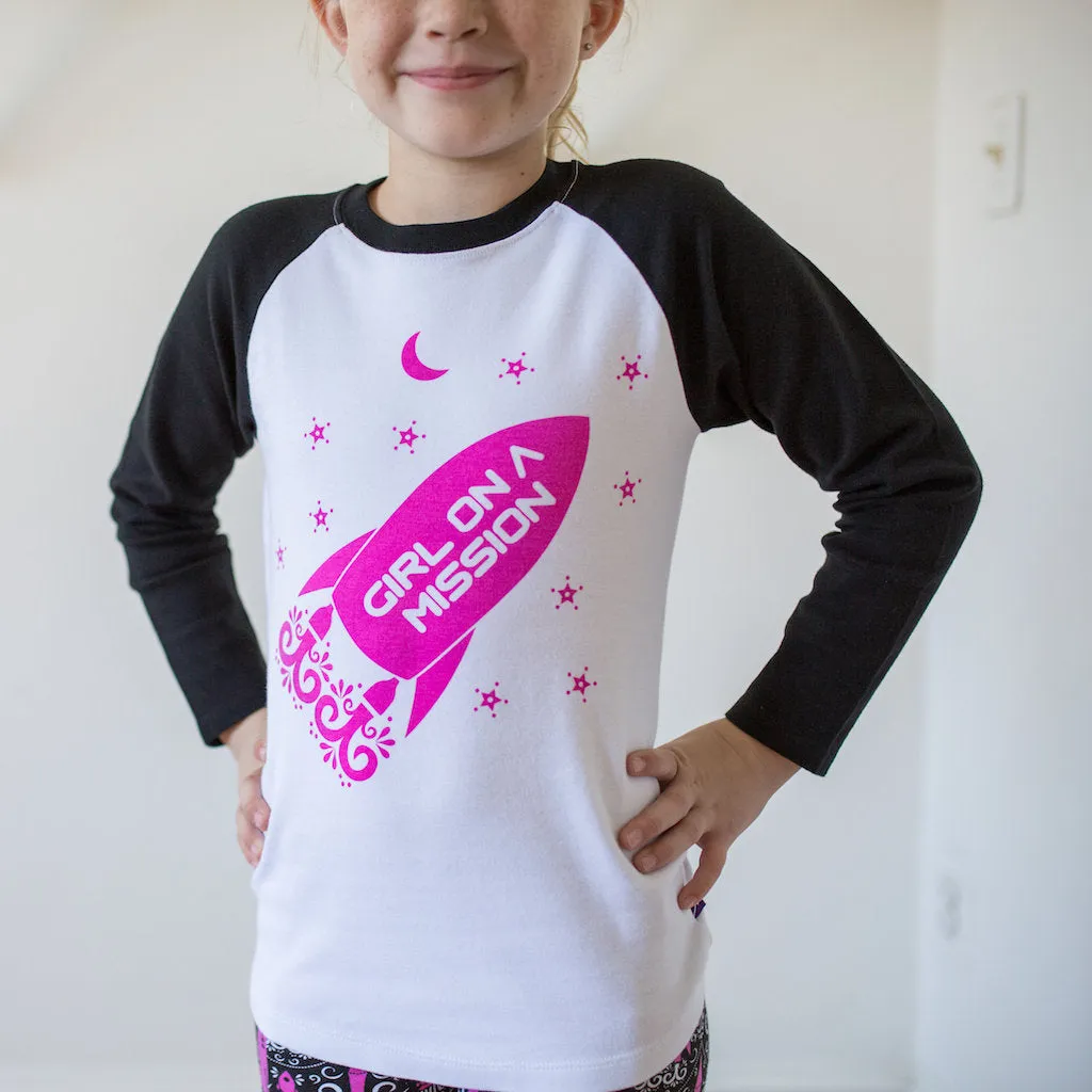 “Girl on a Mission” Rockets Raglan Shirt