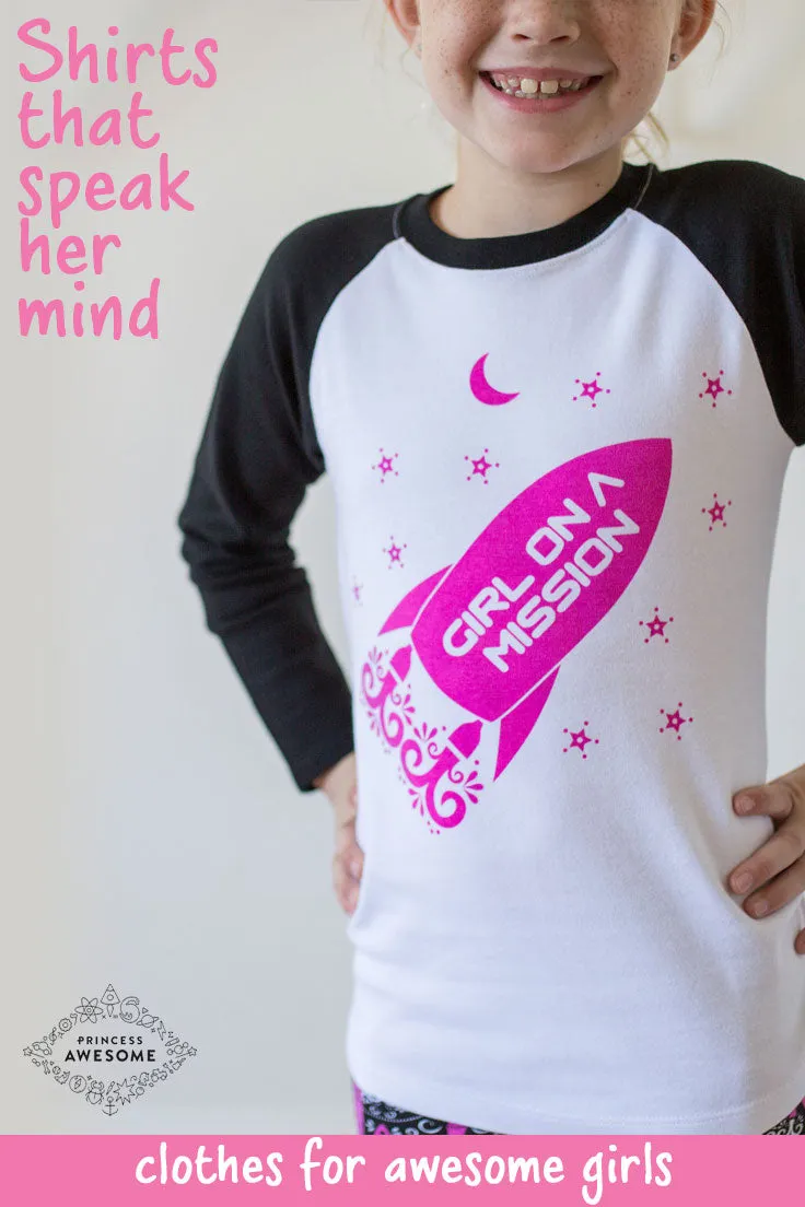 “Girl on a Mission” Rockets Raglan Shirt