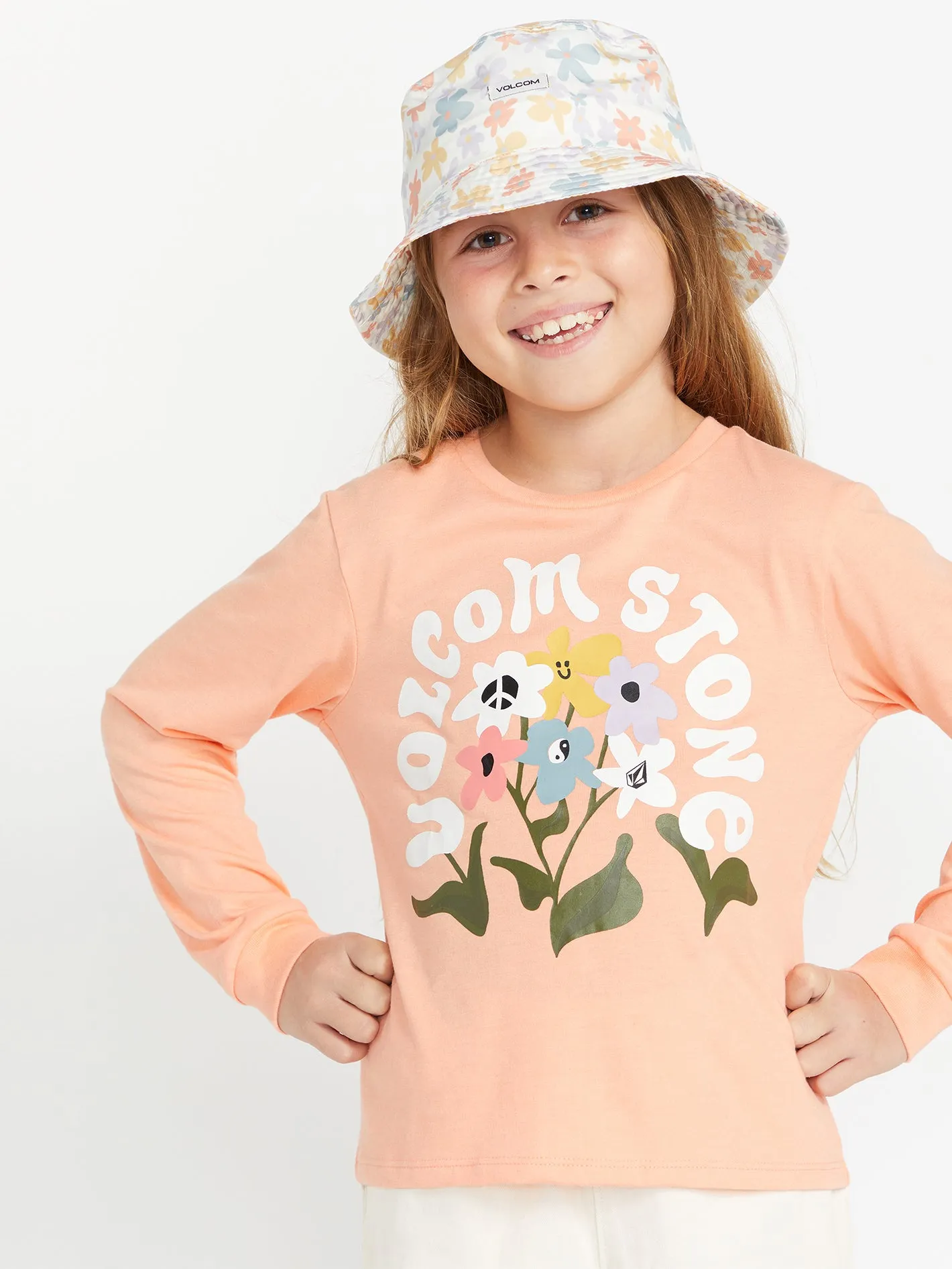 Girls Made From Stoke Long Sleeve Tee - Coral