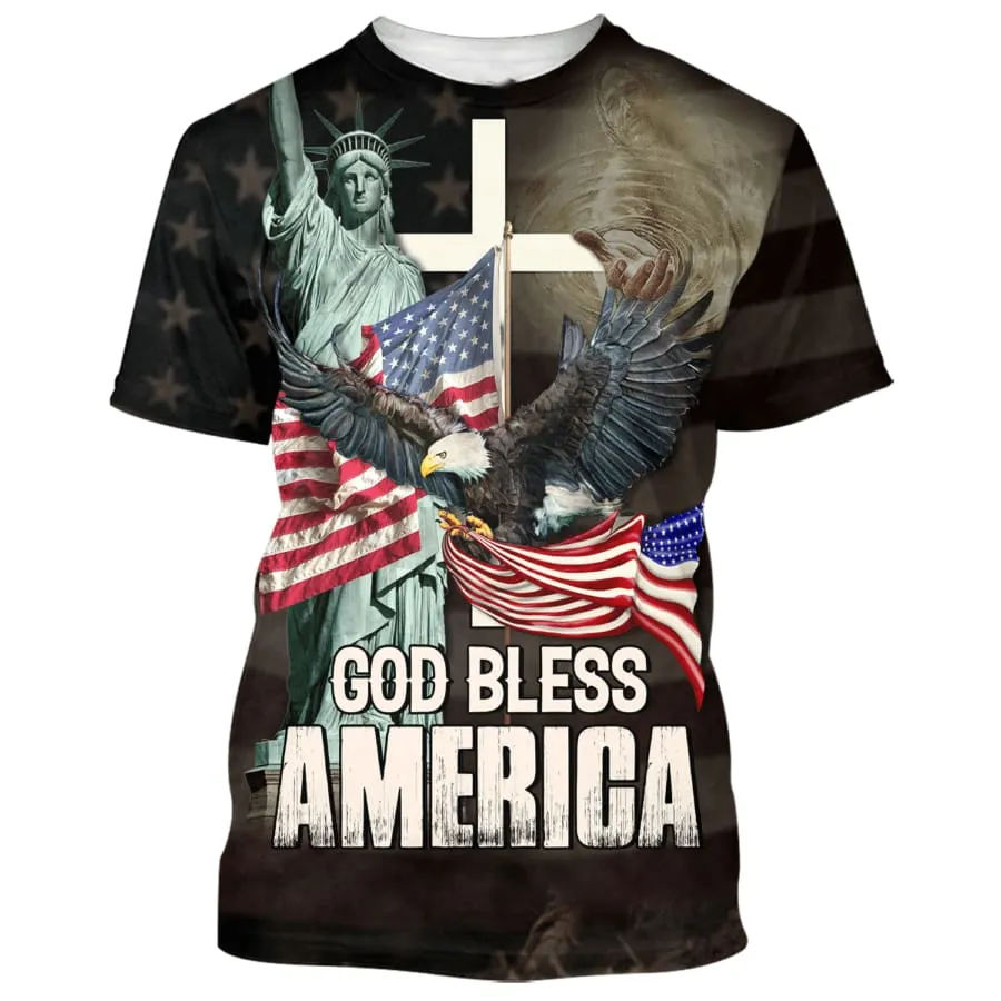 God Bless America 3d Shirts - Christian T Shirts For Men And Women