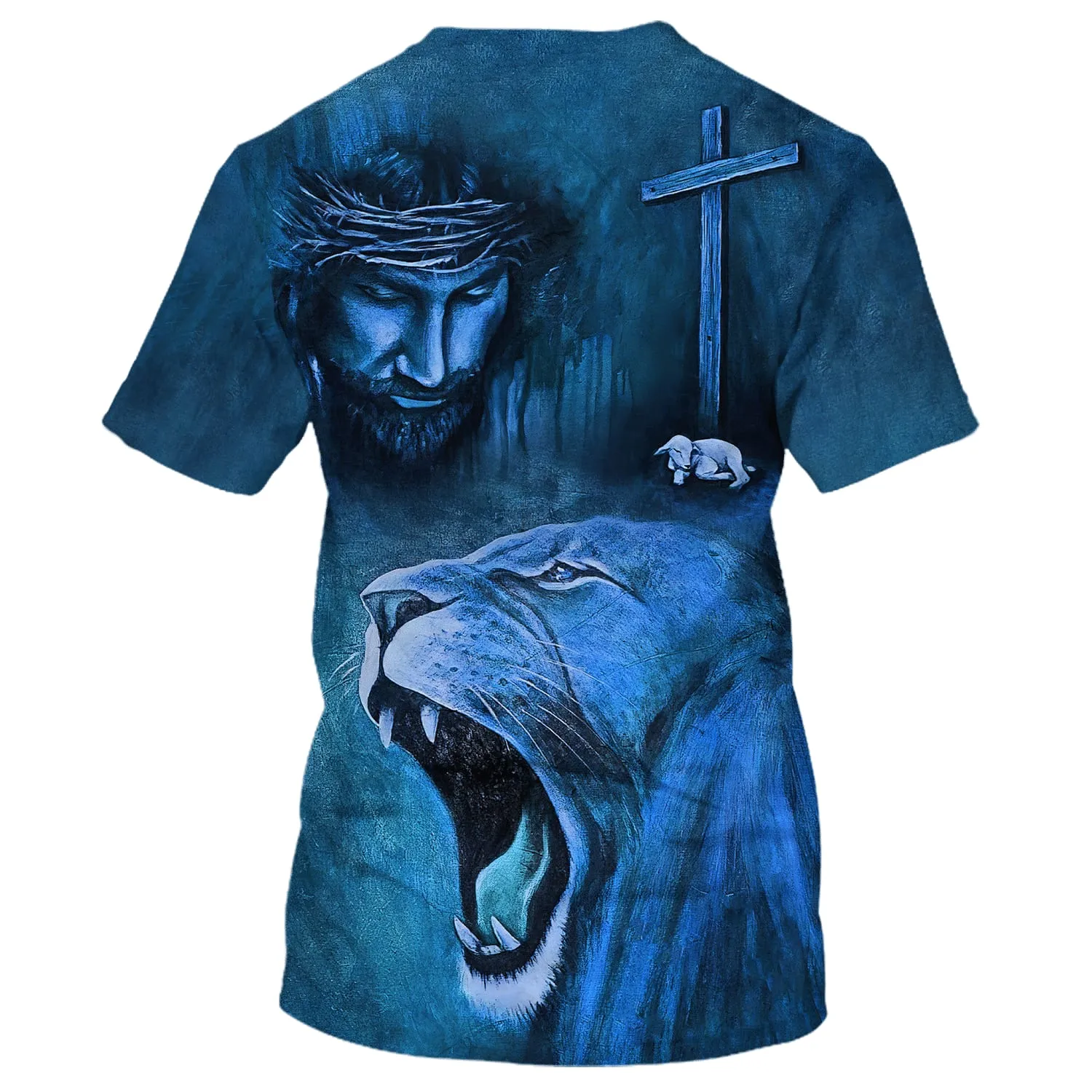 Jesus And The Lion Of Judah 3d Shirts - Christian T Shirts For Men And Women