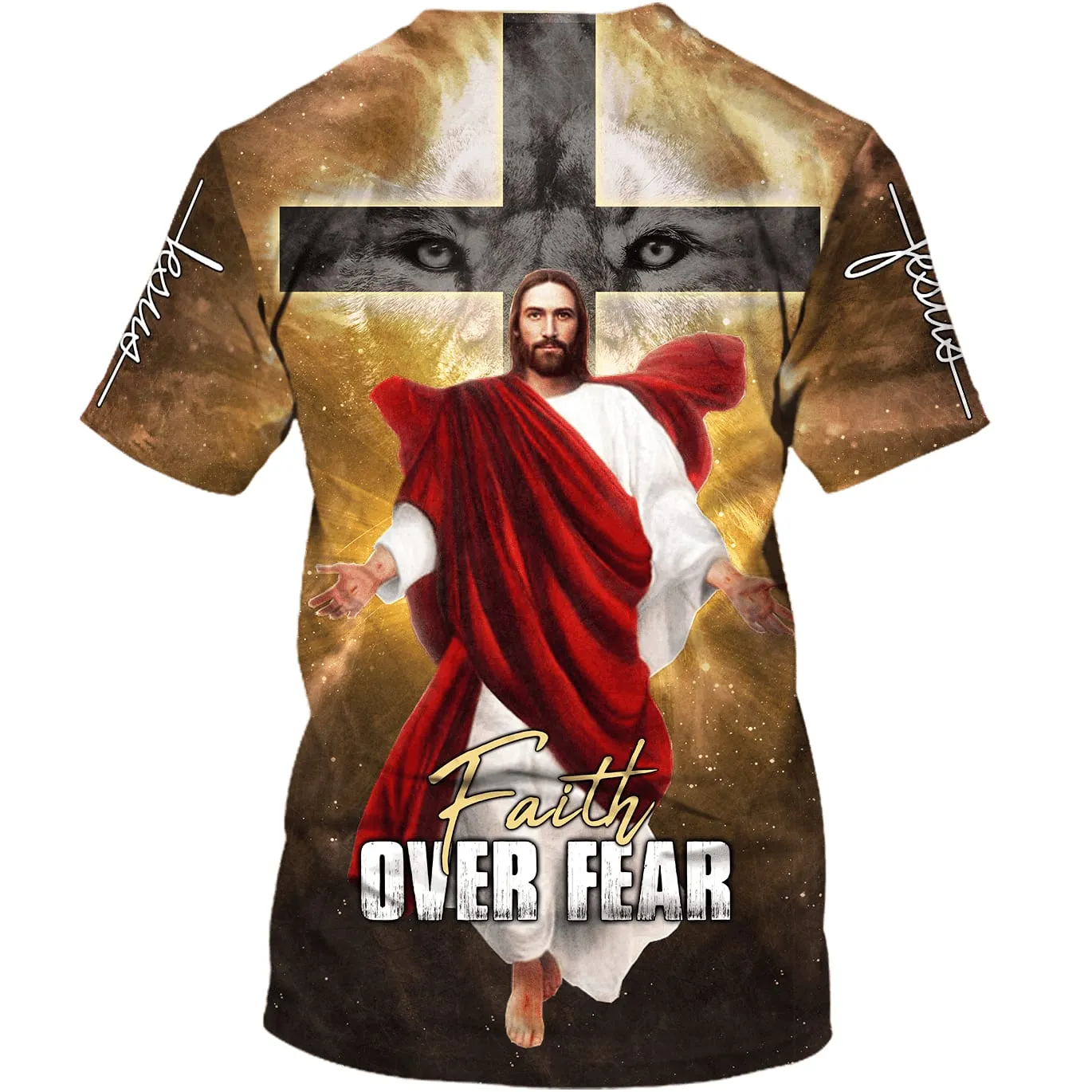 Jesus Christ Faith Over Fear 3d Shirts - Christian T Shirts For Men And Women