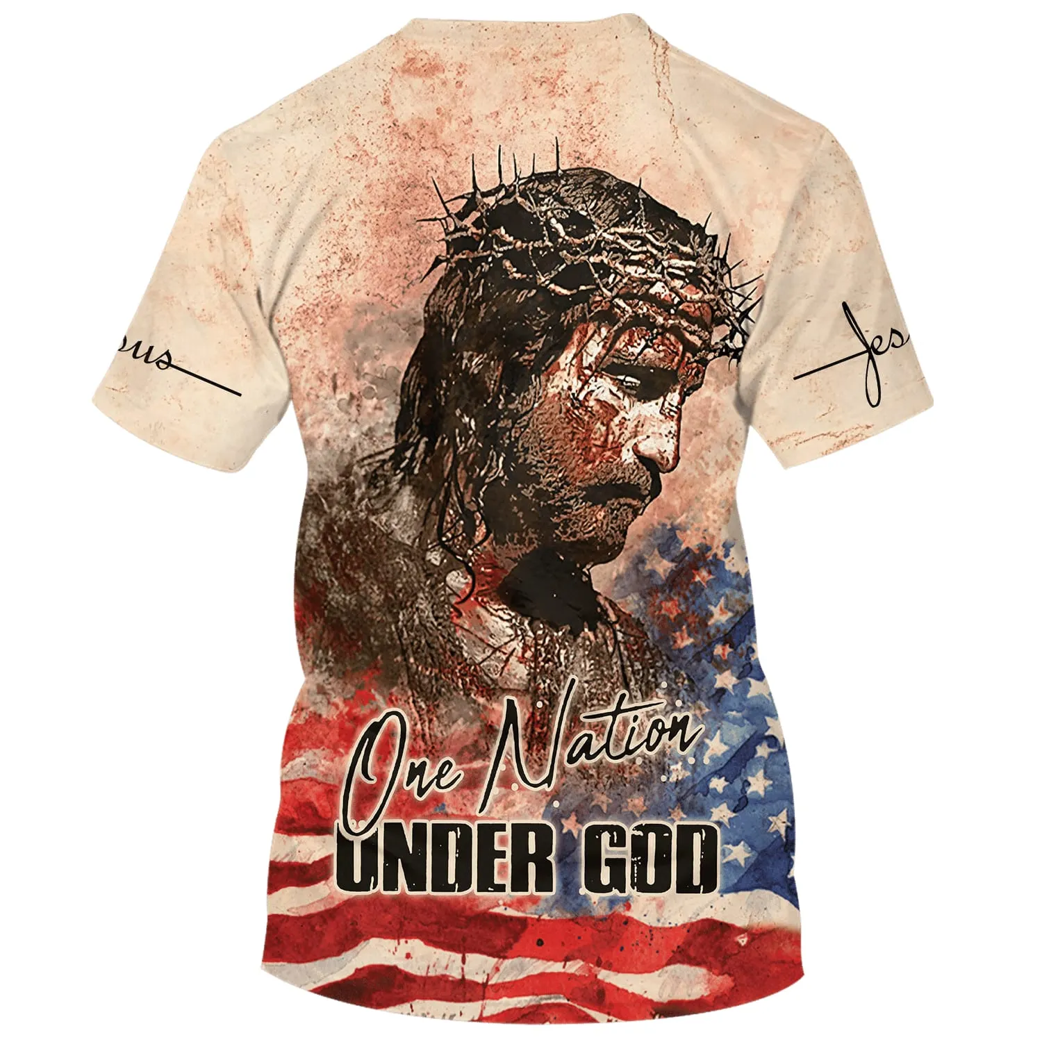 Jesus Christ One Nation Under God 3d Shirts - Christian T Shirts For Men And Women