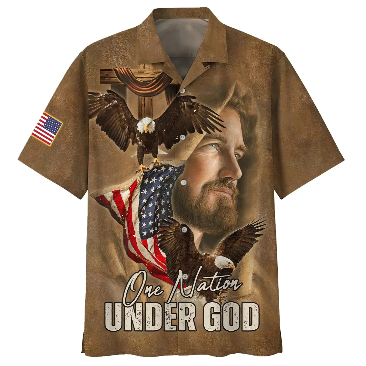 Jesus One Nation Under God Hawaiian Shirts - Christian Hawaiian Shirt - Jesus Hawaiian Shirts