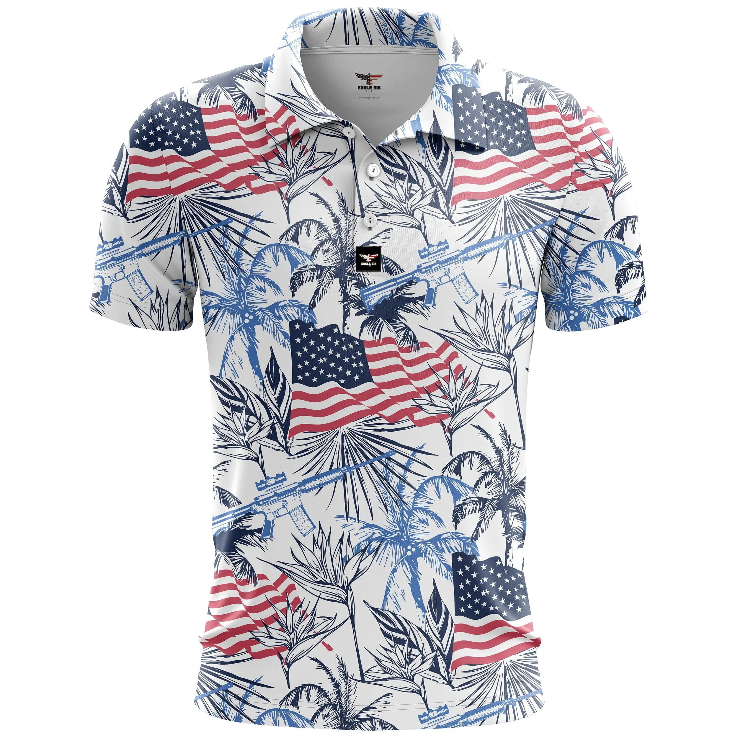 Jungle Flag Patriotic Golf Polo Shirt