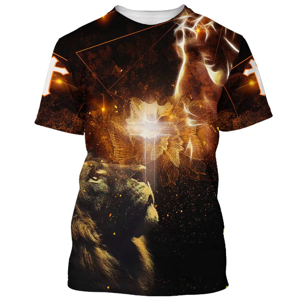 Lion And Cross 3d All Over Print Shirt - Christian 3d Shirts For Men Women