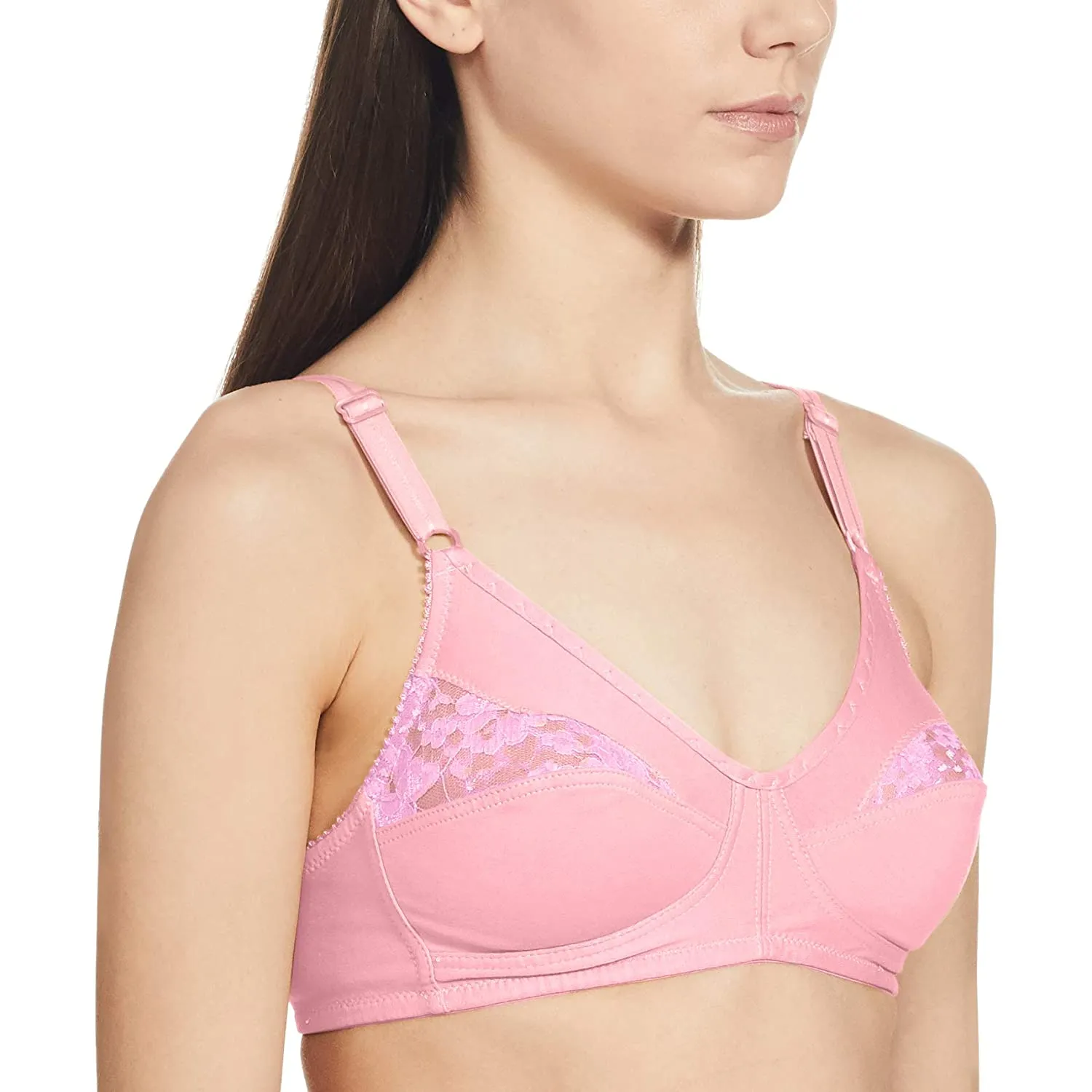 Lovable Women's Full Coverage Pink Cotton Bra