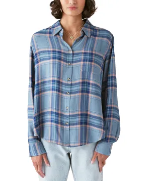 Lucky Brand Women's Plaid Button Down Boyfriend Shirt, Multi