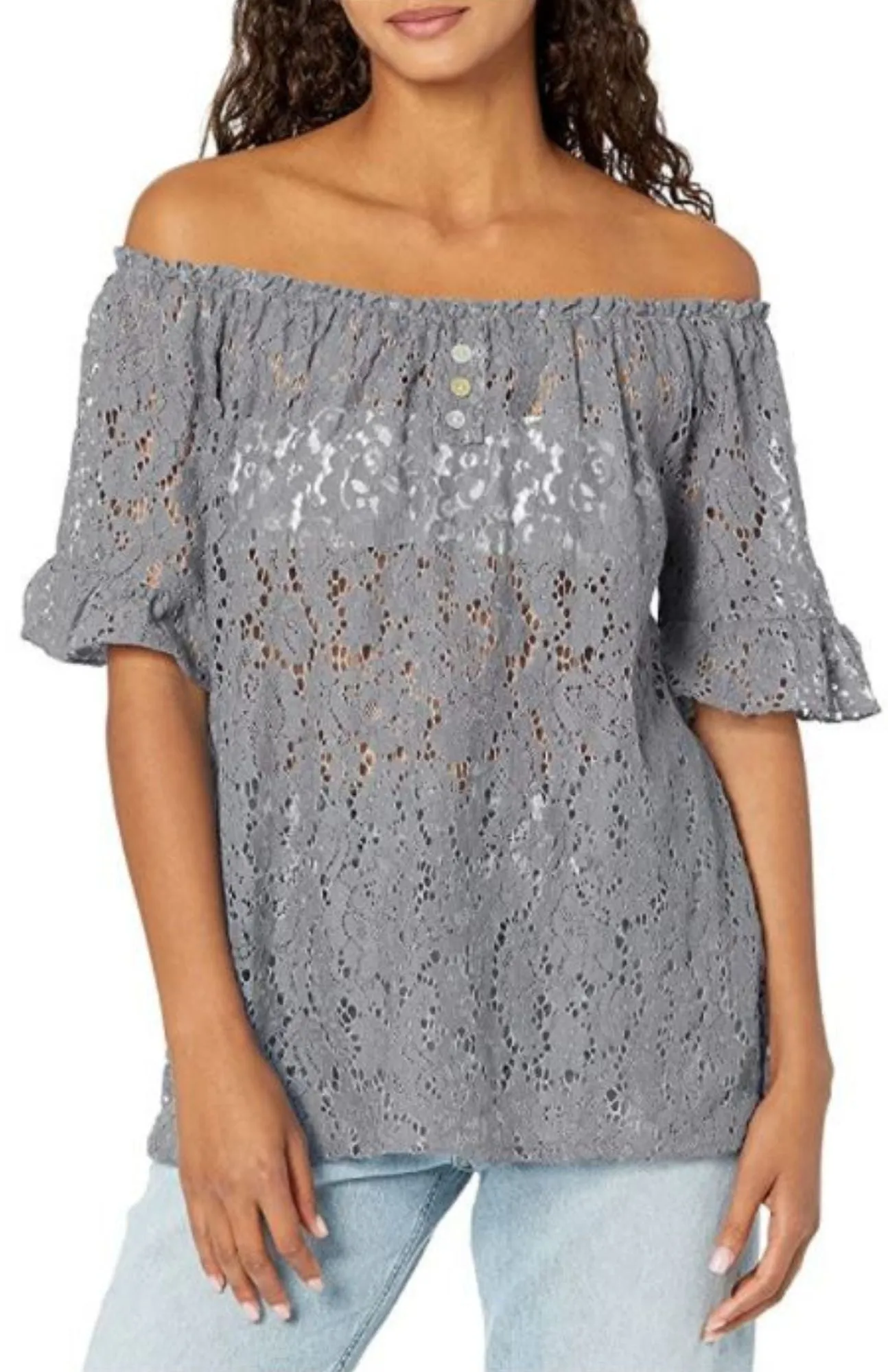 M Made in Italy - Peasant Lace Blouse