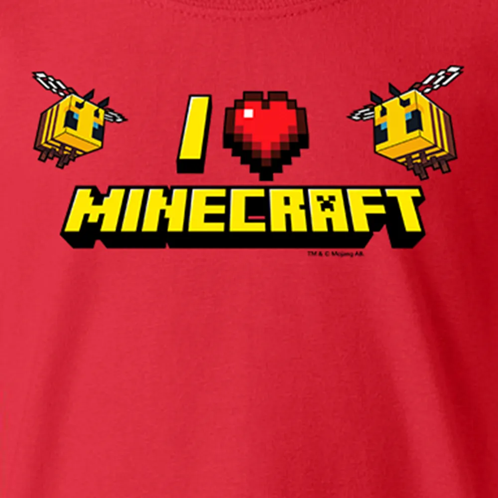 Minecraft I Heart Minecraft Kids Short Sleeve T-Shirt