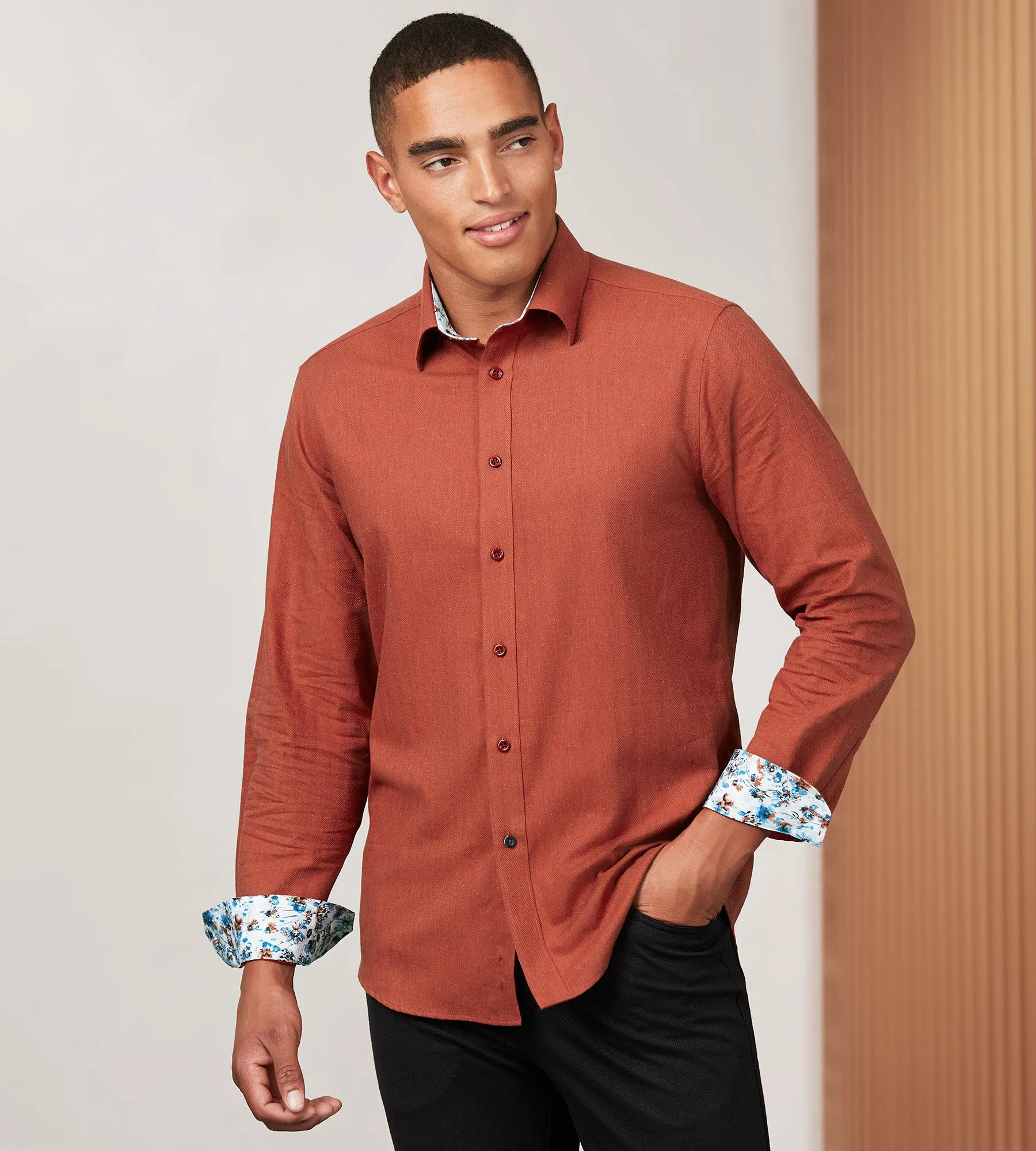 Modern Fit Long Sleeve Flannel Soft Touch Sport Shirt