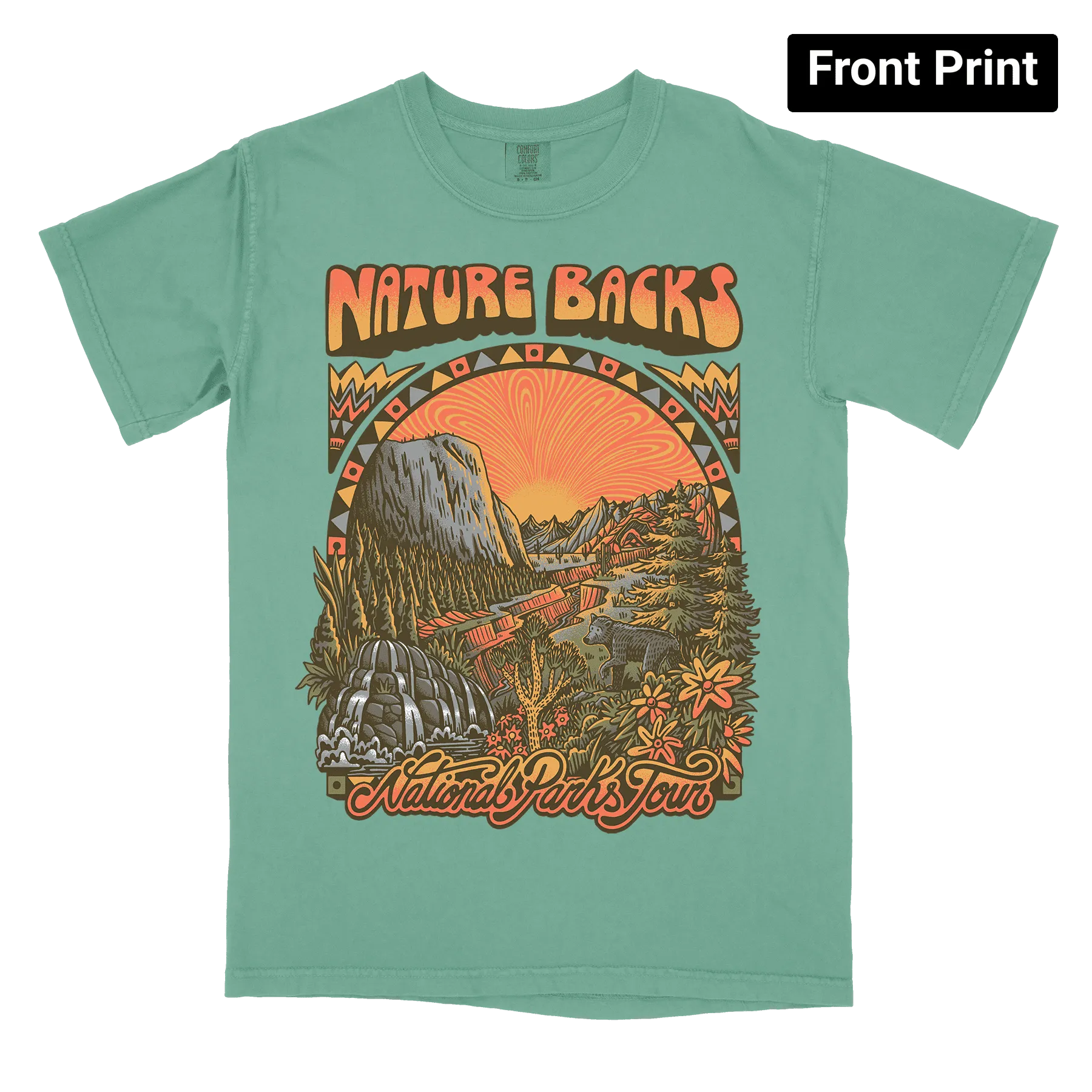 National Parks Tour (Jade) - Front Print