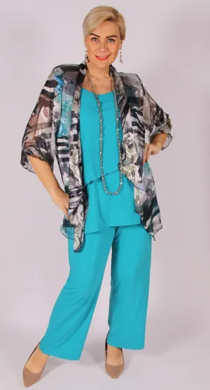 New Wide Leg Pant Aqua