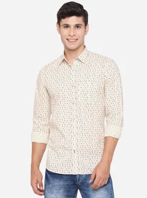 Off-White Printed Slim Fit Casual Shirt | JadeBlue