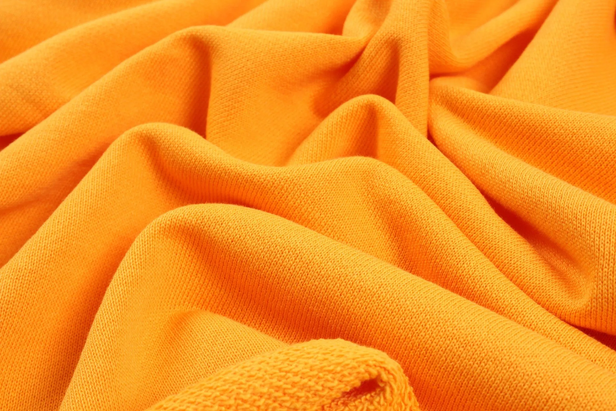 Organic Cotton Fleece, Soft touch - Mango Sorbet