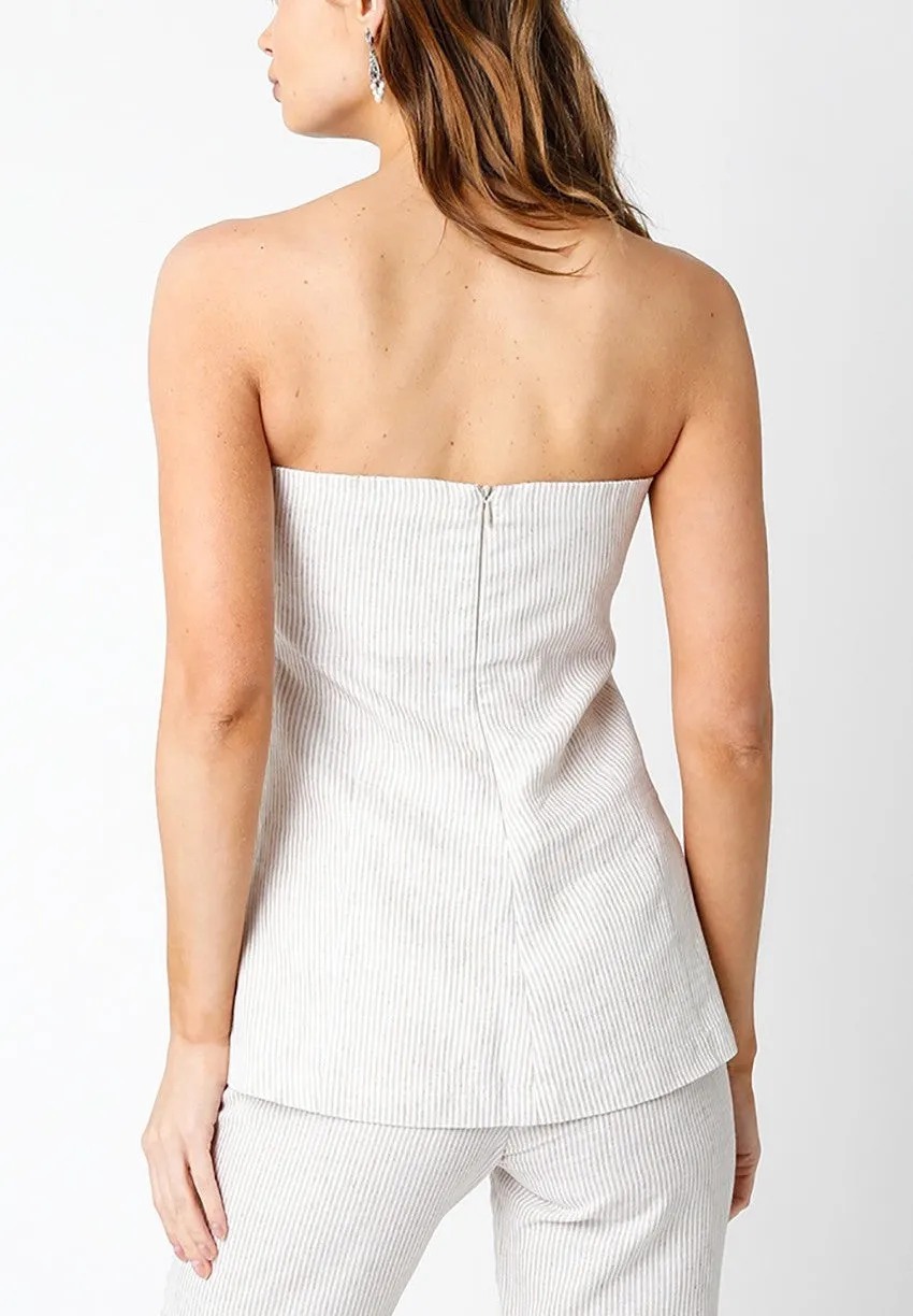 Rebecca Strapless Linen Top