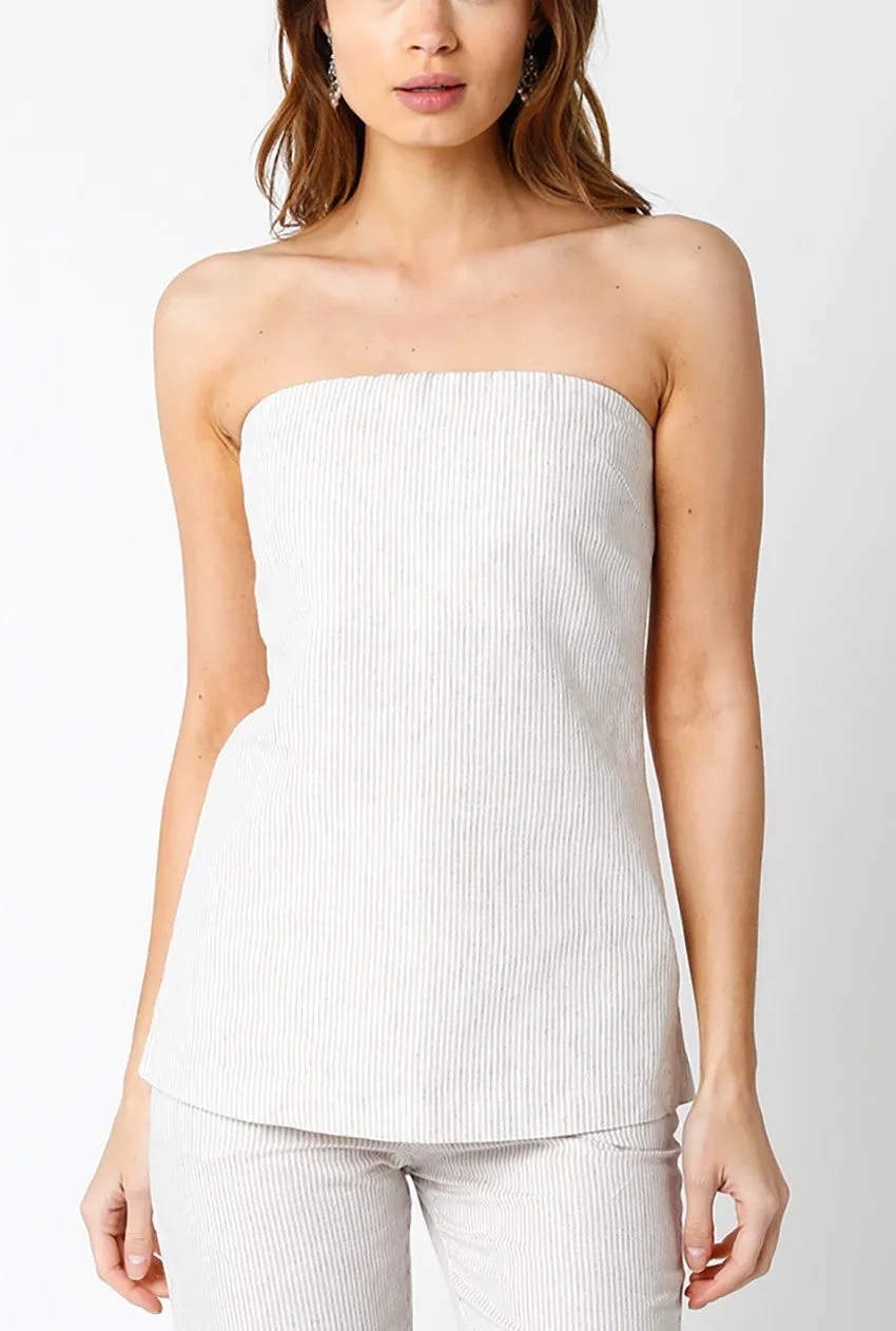 Rebecca Strapless Linen Top