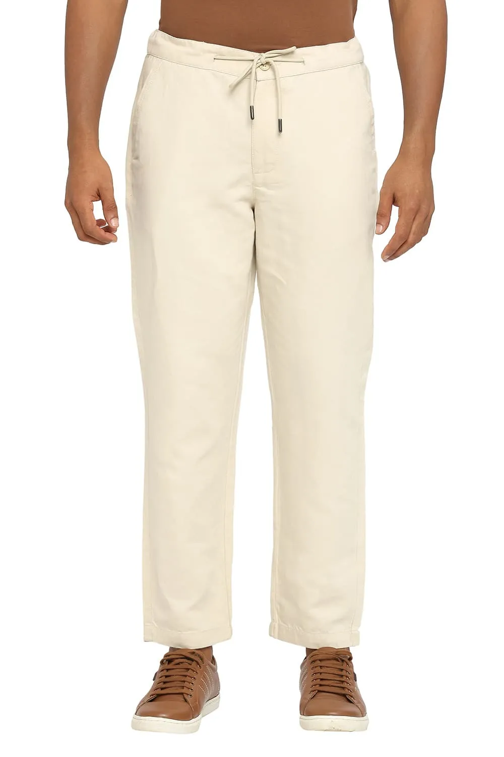 Relaxed Fit Linen Cotton Trousers