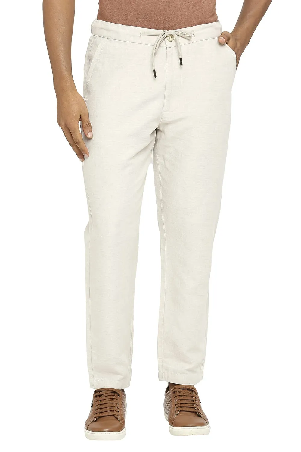 Relaxed Fit Linen Cotton Trousers