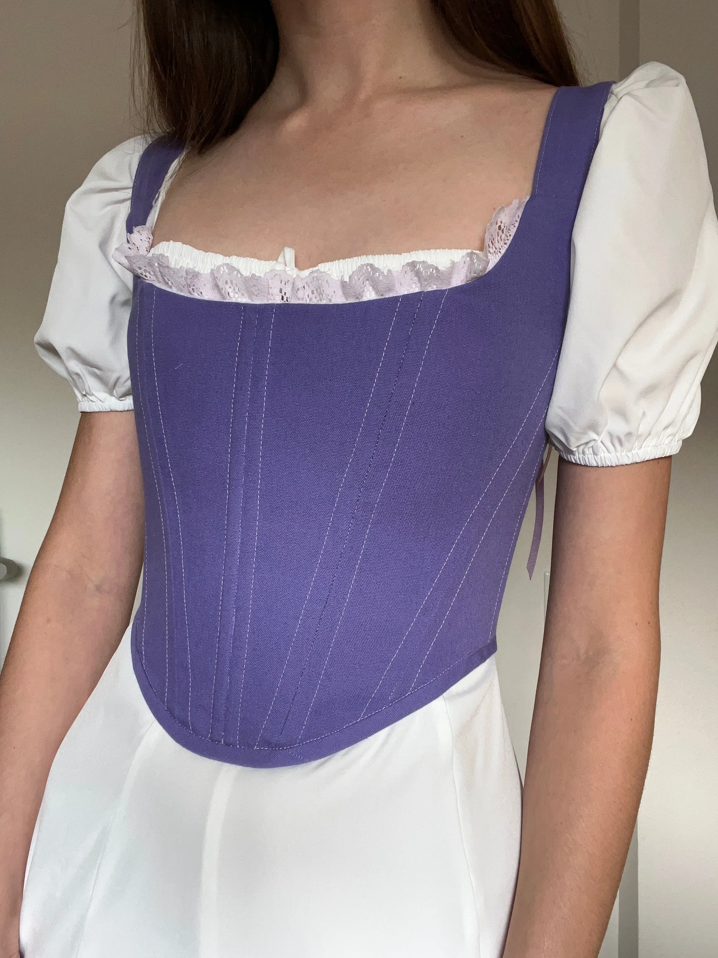 Reversible purple/ lavender gingham corset size S/M