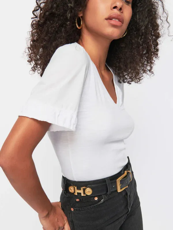 SEDONA TEE WITH POPLIN SLEEVES - NATION