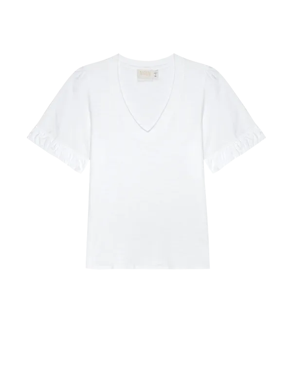 SEDONA TEE WITH POPLIN SLEEVES - NATION