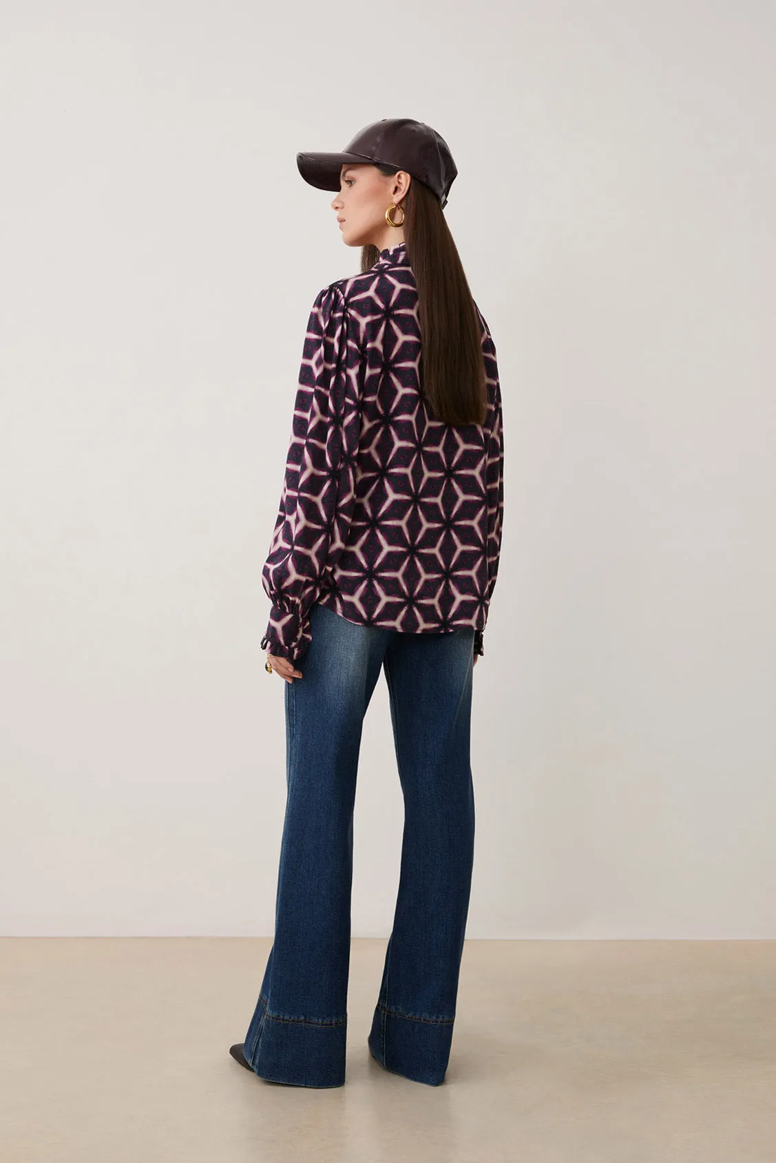 Suncoo Lahsen Black/Purple Kaleidoscope Print Shirt