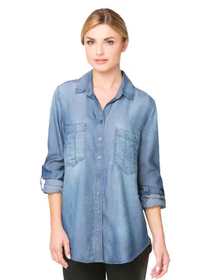 Tianello "Winston" Tencel Light Weight Denim Chambray "Savoir" Blouse