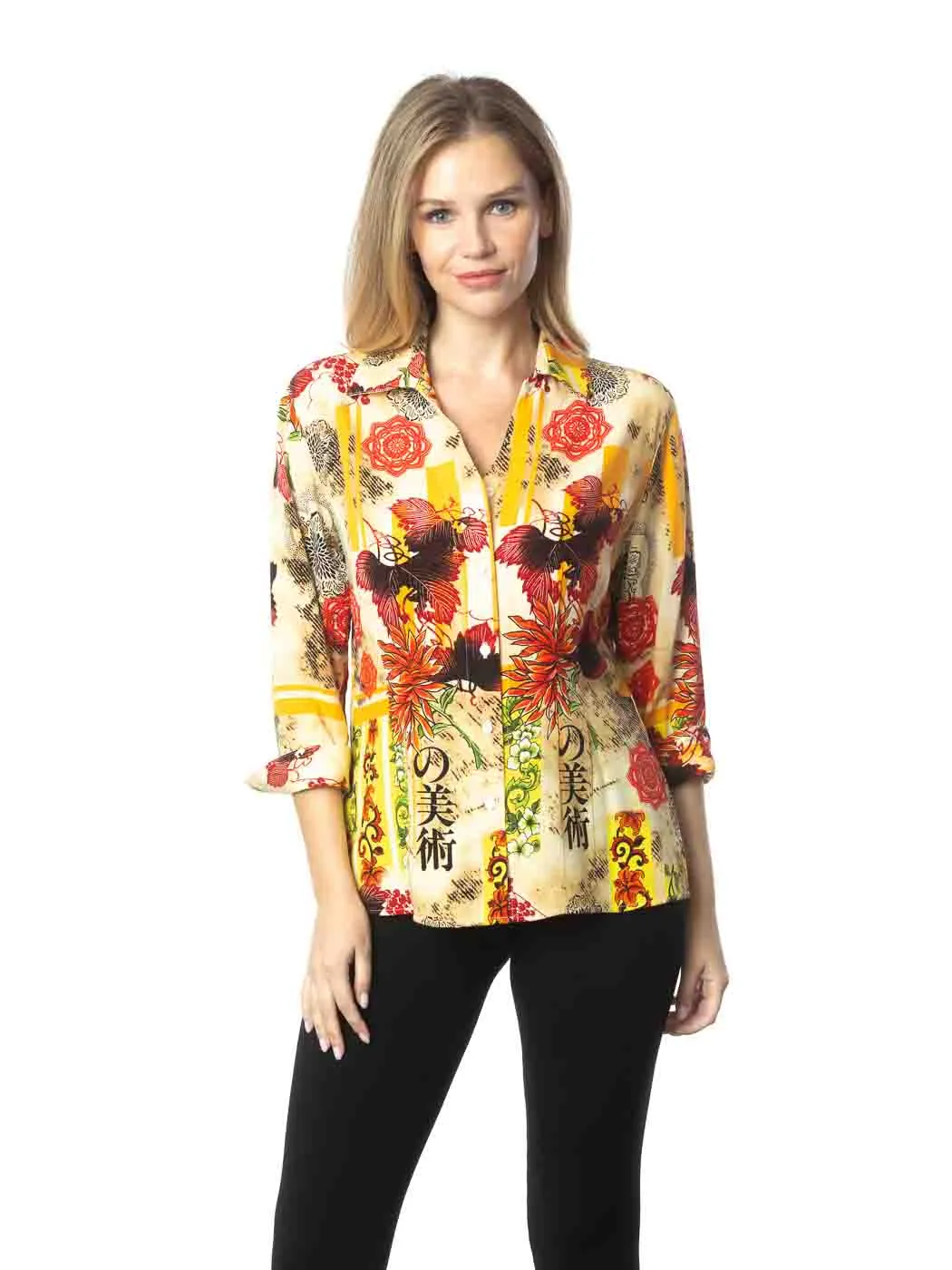 Tianello TENCEL™ "Imperial Garden" Print "Suzy" Blouse