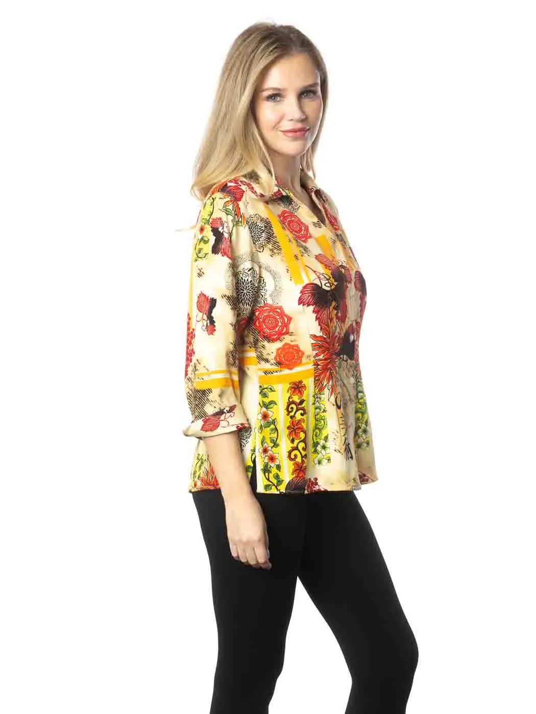 Tianello TENCEL™ "Imperial Garden" Print "Suzy" Blouse